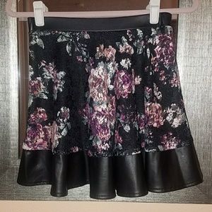 Black and floral lace skirt